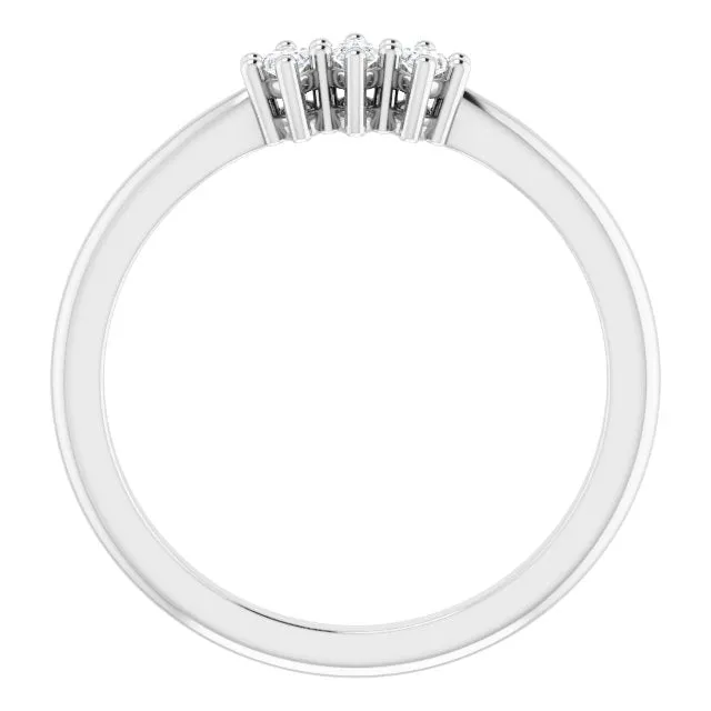0.30 ct. Marquise Diamond 3 Stone Wedding Band