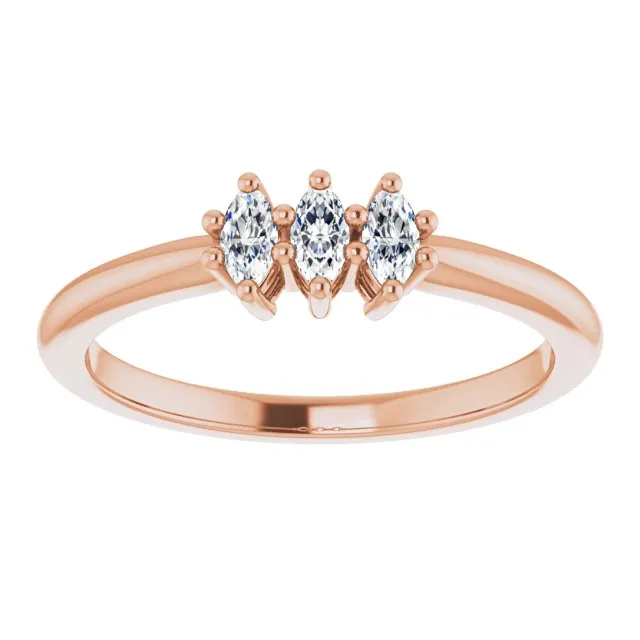 0.30 ct. Marquise Diamond 3 Stone Wedding Band