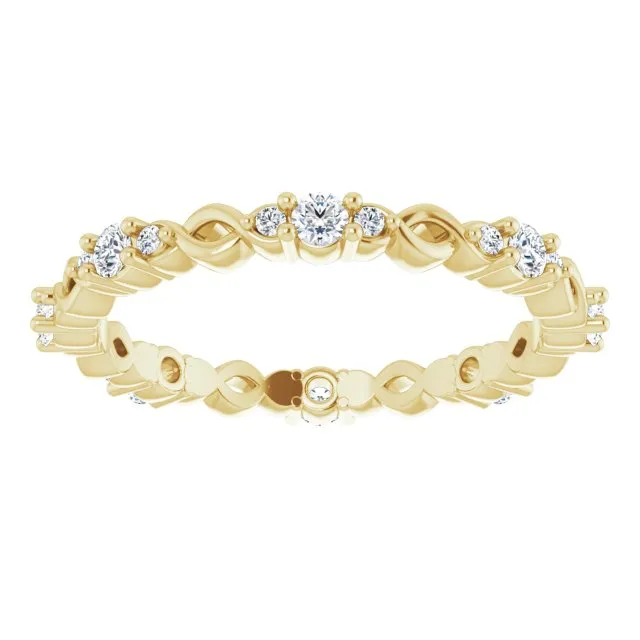 0.32 ct. Round Diamond Eternity Band Stackable Ring