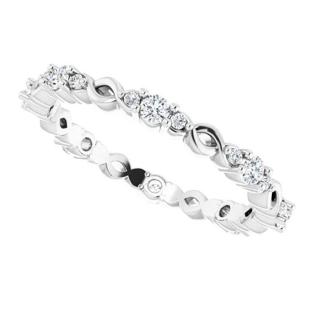 0.34 ct. Round Diamond Eternity Band Stackable Ring