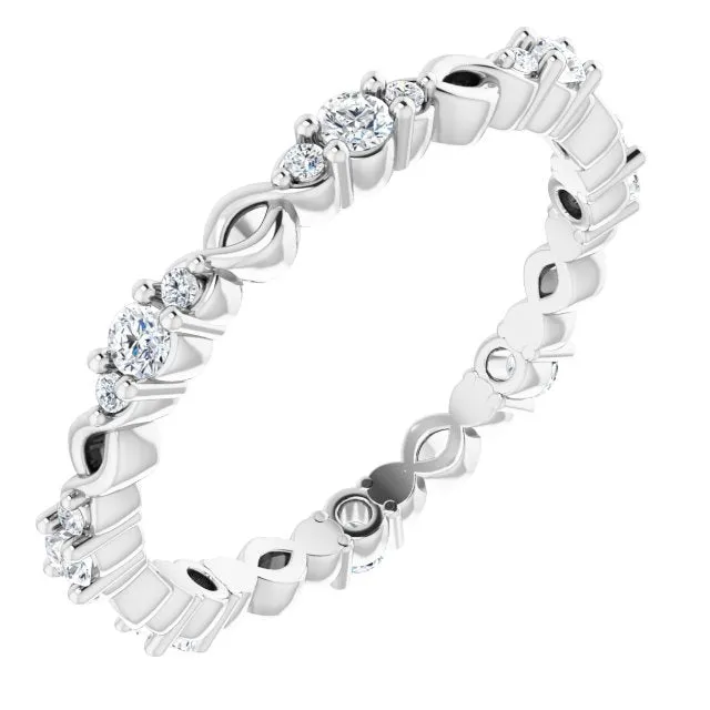 0.34 ct. Round Diamond Eternity Band Stackable Ring