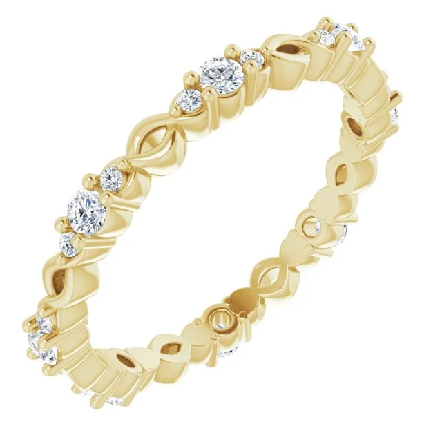 0.34 ct. Round Diamond Eternity Band Stackable Ring