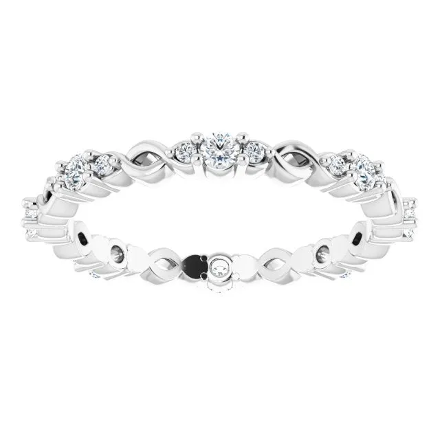 0.34 ct. Round Diamond Eternity Band Stackable Ring