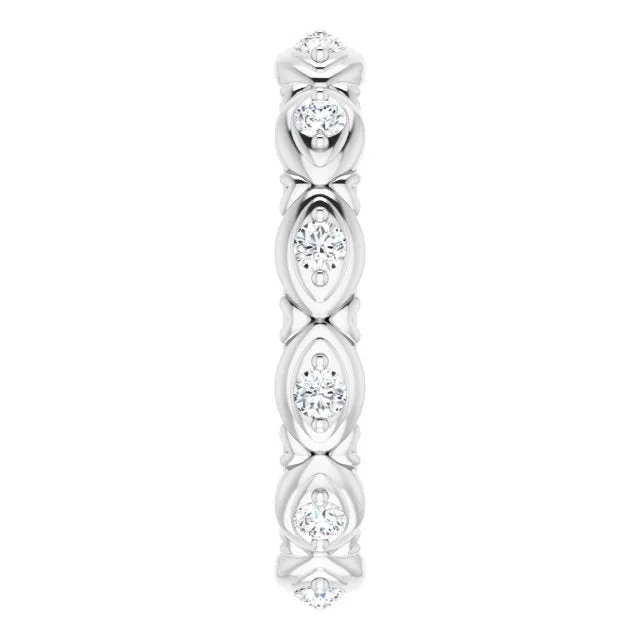 0.36 ct. Round Diamond Floral Design Eternity Band