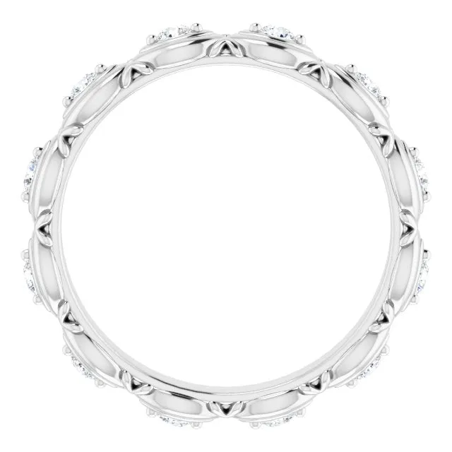 0.36 ct. Round Diamond Floral Design Eternity Band