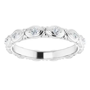 0.36 ct. Round Diamond Floral Design Eternity Band