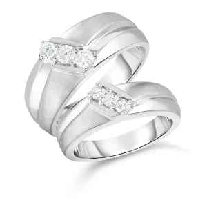 0.45Ct Diamond His & Hers Matching Bridal Ring Set in 14K Gold