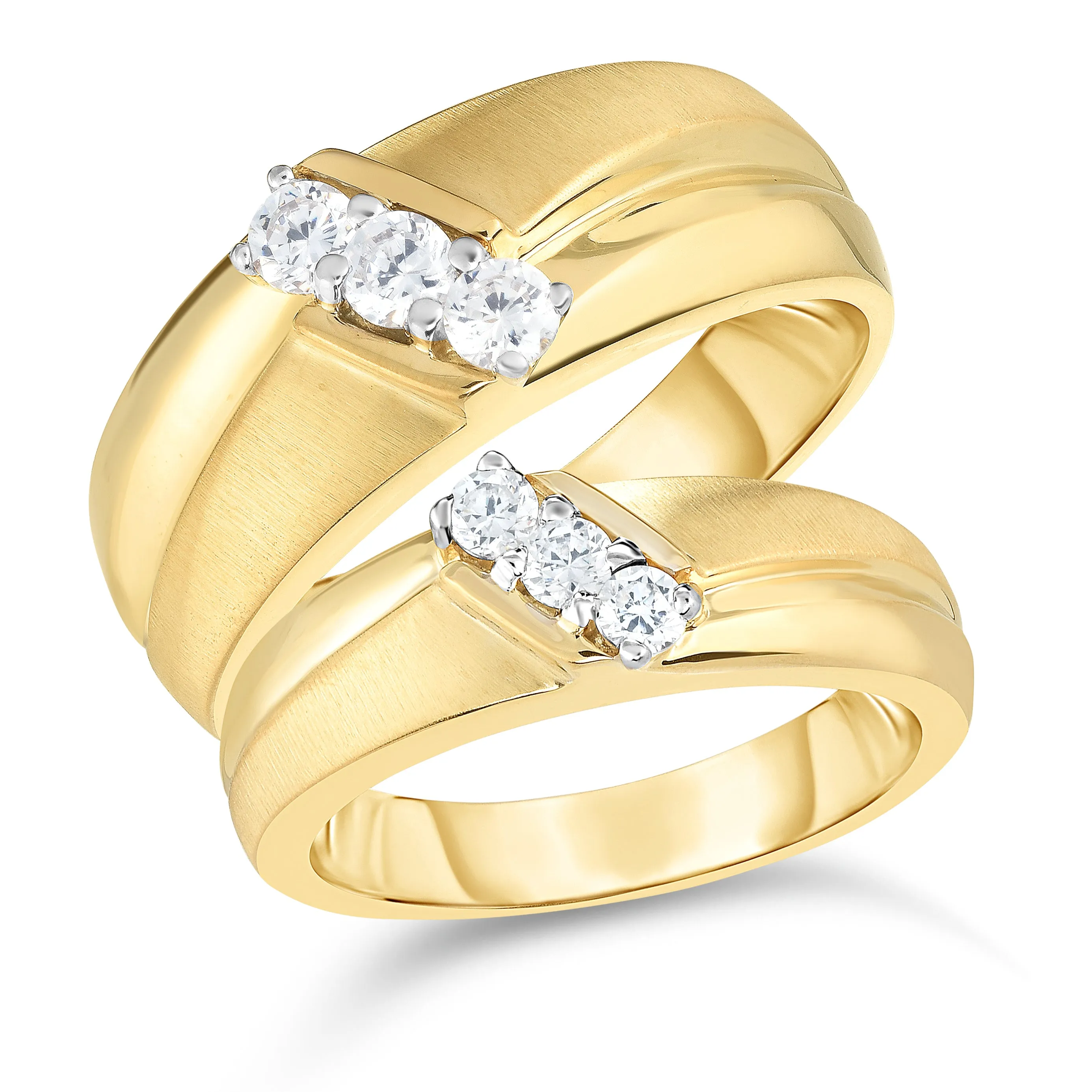 0.45Ct Diamond His & Hers Matching Bridal Ring Set in 14K Gold