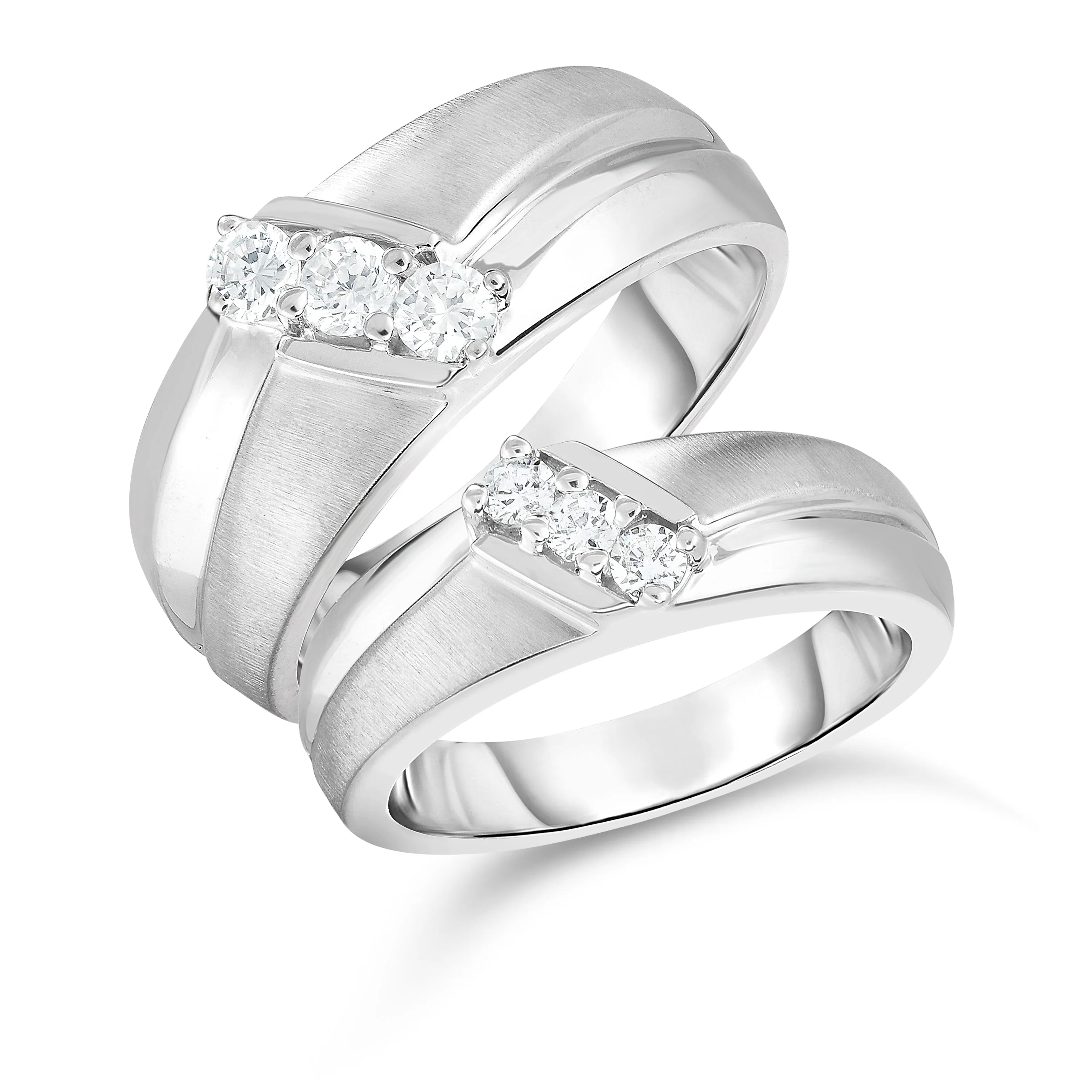 0.45Ct Diamond His & Hers Matching Bridal Ring Set in 14K Gold