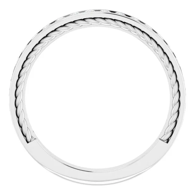 0.50 ct. Round Cut Diamond Wedding Band Channel Set Anniversary Ring