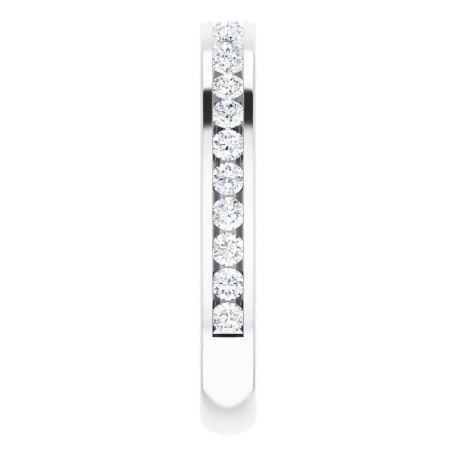 0.50 ct. Round Cut Diamond Wedding Band Channel Set Anniversary Ring