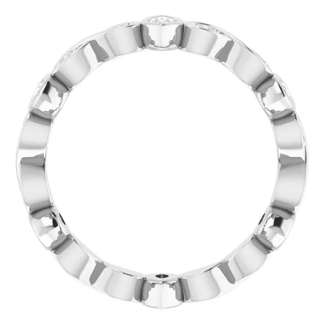 0.70 ct. Bezel Set Marquise & Round Diamond Infinity Design Eternity Band