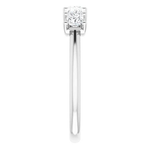 0.90 ct. Shared Prong Princess Diamond Wedding Band 5 Stone Ring