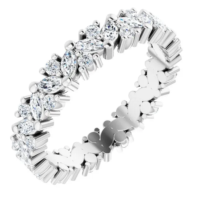 0.96 ct. Marquise & Round Diamond Eternity Band