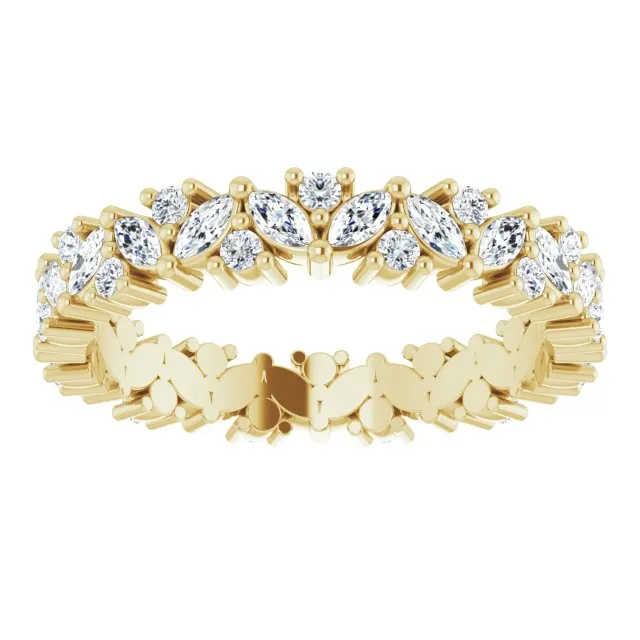 0.96 ct. Marquise & Round Diamond Eternity Band