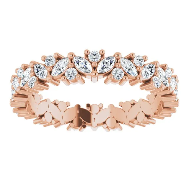0.96 ct. Marquise & Round Diamond Eternity Band