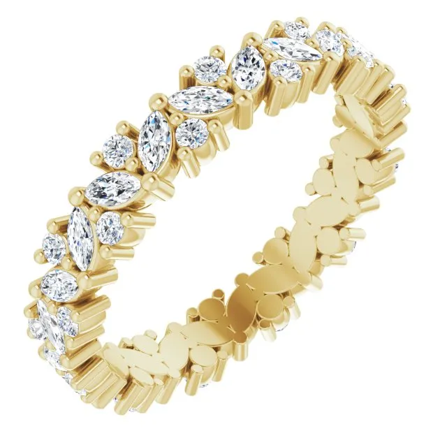 0.96 ct. Marquise & Round Diamond Eternity Band