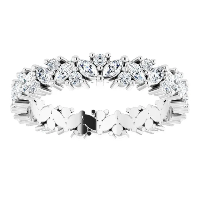 0.96 ct. Marquise & Round Diamond Eternity Band