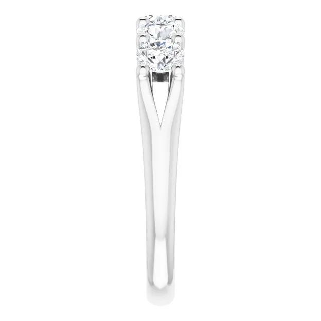1.00 ct. Round Cut Diamond Wedding Band 5 Stone Anniversary Ring