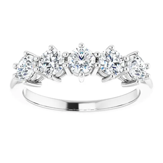 1.00 ct. Round Diamond Band 5 Stone Anniversary Ring