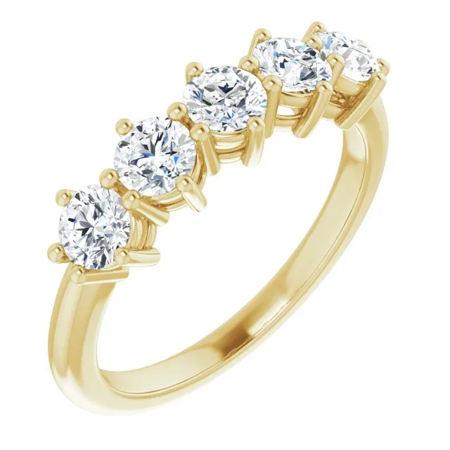 1.00 ct. Round Diamond Band 5 Stone Anniversary Ring