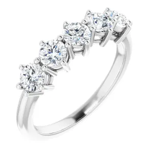 1.00 ct. Round Diamond Band 5 Stone Anniversary Ring