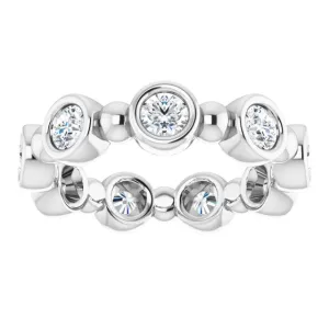 1.00 ct. Round Diamond Eternity Band Bezel Set Ring