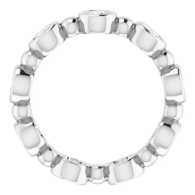 1.00 ct. Round Diamond Eternity Band Bezel Set Ring