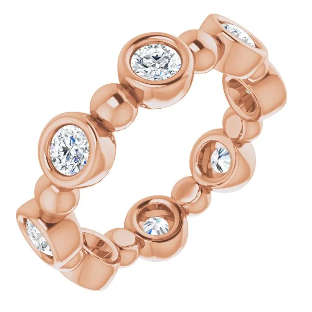 1.00 ct. Round Diamond Eternity Band Bezel Set Ring