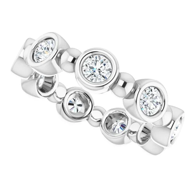 1.00 ct. Round Diamond Eternity Band Bezel Set Ring