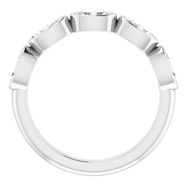 1.05 ct. Oval Cut Diamond Wedding Band 5 Stone Anniversary Ring