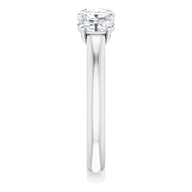 1.05 ct. Oval Cut Diamond Wedding Band 5 Stone Anniversary Ring