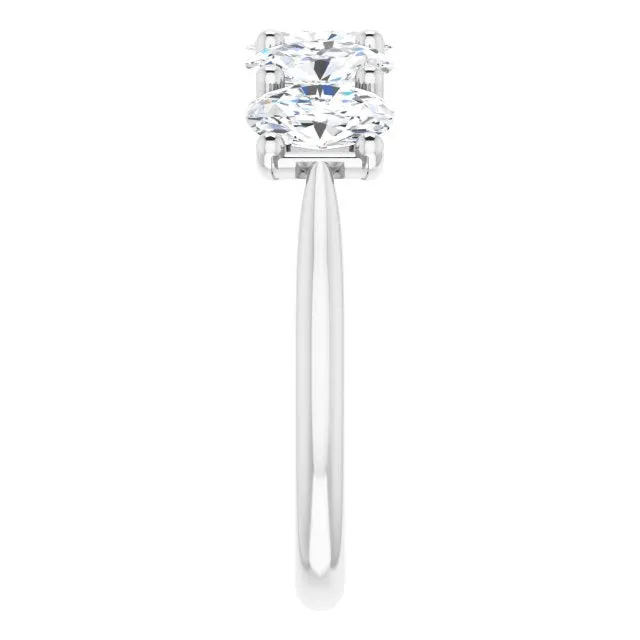 1.05 ct. Oval Cut Diamond Wedding Band 5 Stone Trellis Ring