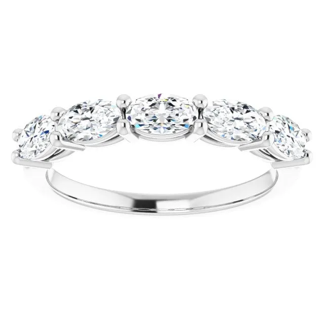1.05 ct. Oval Cut Diamond Wedding Band East West Set Anniversary Ring