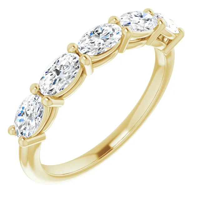 1.05 ct. Oval Cut Diamond Wedding Band East West Set Anniversary Ring