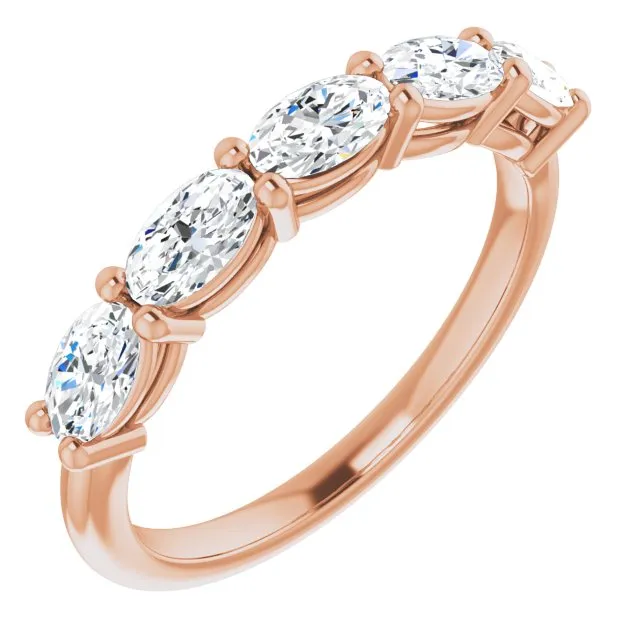 1.05 ct. Oval Cut Diamond Wedding Band East West Set Anniversary Ring