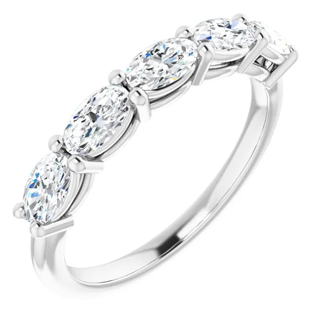 1.05 ct. Oval Cut Diamond Wedding Band East West Set Anniversary Ring