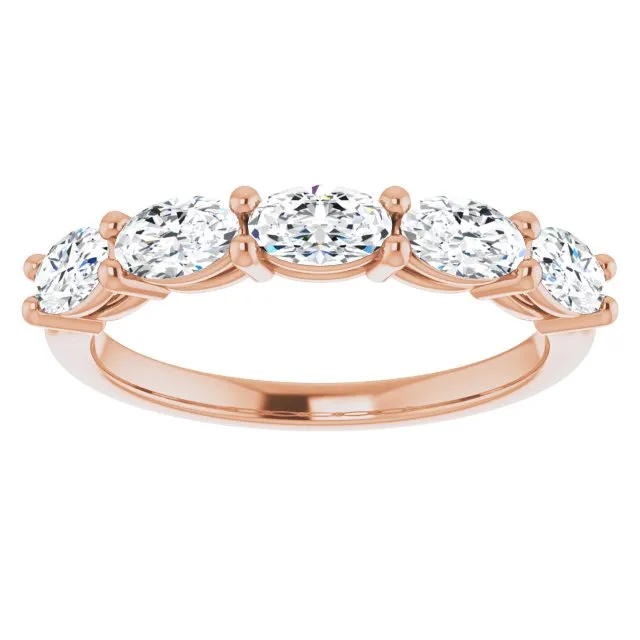 1.05 ct. Oval Cut Diamond Wedding Band East West Set Anniversary Ring