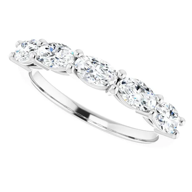 1.05 ct. Oval Cut Diamond Wedding Band East West Set Anniversary Ring