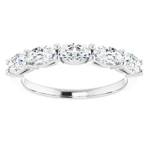 1.05 ct. Oval Cut Diamond Wedding Band East West Set Anniversary Ring