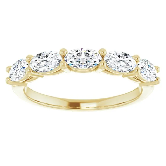 1.05 ct. Oval Cut Diamond Wedding Band East West Set Anniversary Ring