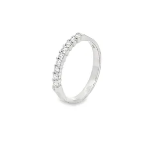 10K White Gold 0.25TDW Lab Grown Diamond 9 Stone Band