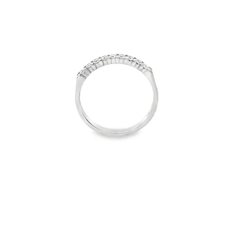 10K White Gold 0.25TDW Lab Grown Diamond 9 Stone Band