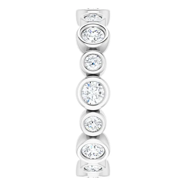 1.15 ct. Round Diamond Eternity Band Bezel Set Stackable Ring