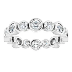 1.15 ct. Round Diamond Eternity Band Bezel Set Stackable Ring