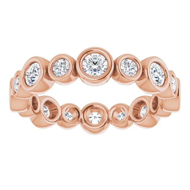 1.15 ct. Round Diamond Eternity Band Bezel Set Stackable Ring