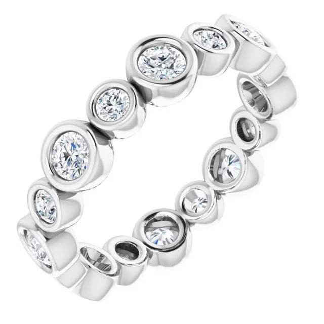 1.15 ct. Round Diamond Eternity Band Bezel Set Stackable Ring