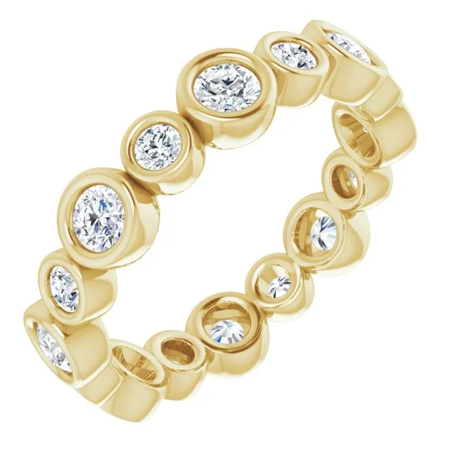 1.15 ct. Round Diamond Eternity Band Bezel Set Stackable Ring