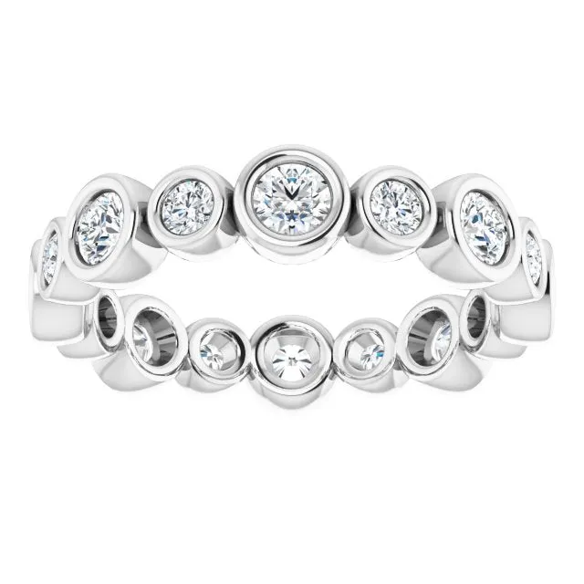 1.15 ct. Round Diamond Eternity Band Bezel Set Stackable Ring