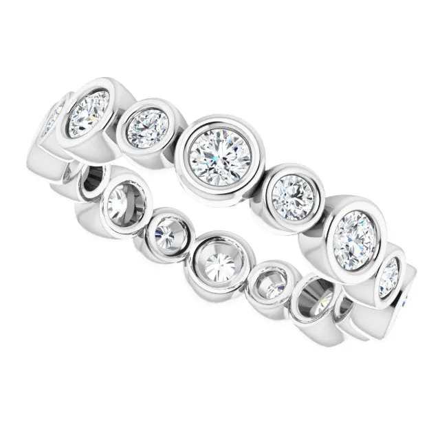 1.15 ct. Round Diamond Eternity Band Bezel Set Stackable Ring